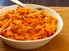 Chipotle Smashed Sweet Potatoes Recipe : Alton Brown : Food Network