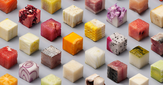 Artists Cut Raw Food Into 98 Perfect Cubes To Make Perfectionists Hungry
