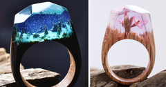 Miniature Worlds Inside Wooden Rings By Secret Wood | Bored Panda