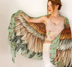 Owl Wing-Printed Scarves