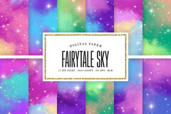 Fairytale Sky Digital Paper Graphic by Sabina Leja · Creative Fabrica