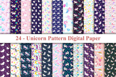 Unicorn Pattern Digital Paper Graphic by Best Bundle · Creative Fabrica