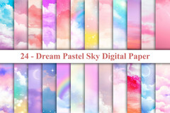 Dream Pastel Sky Digital Paper Graphic by Best Bundle · Creative Fabrica