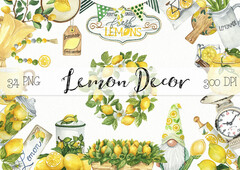 Watercolor Lemon Decor Clipart. Graphic by KaleArtCreative · Creative Fabrica