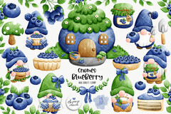 Blueberry Gnomes Clipart, Blueberry Graphic by Chonnieartwork · Creative Fabrica